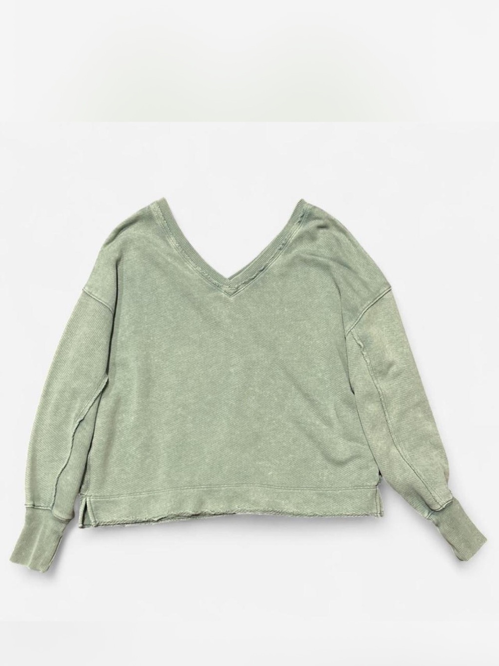 American Eagle Outfitters Sage Green V-Neck Pullover